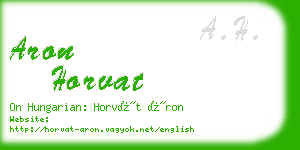 aron horvat business card